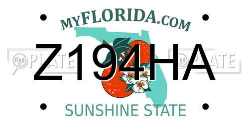 Z194HA Florida License Plate