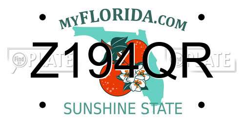 Z194QR Florida License Plate
