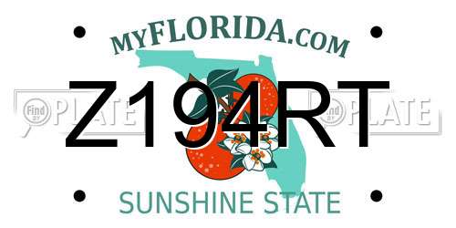 Z194RT Florida License Plate