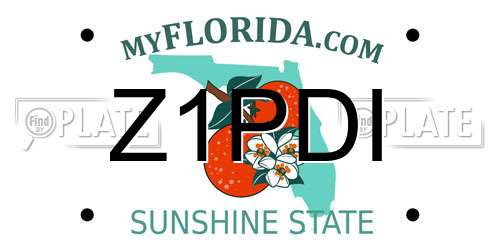Z1PDI Florida License Plate
