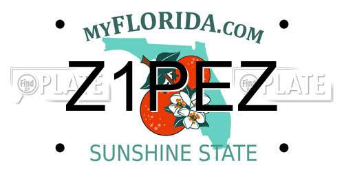 Z1PEZ Florida License Plate