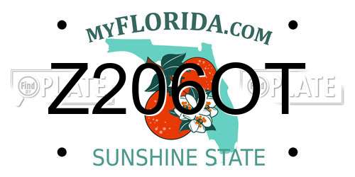Z206OT Florida License Plate
