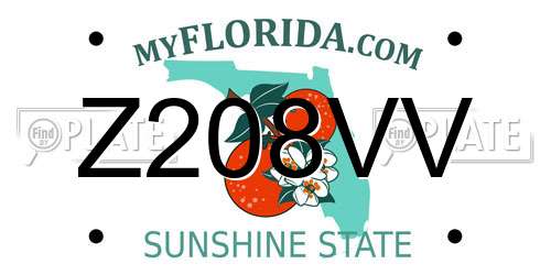 Z208VV Florida License Plate