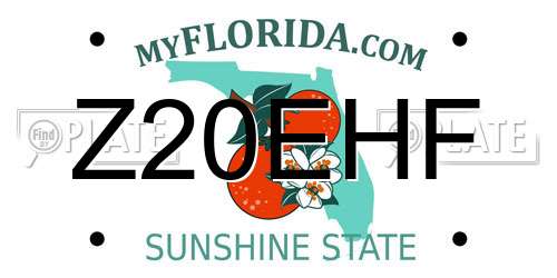 Z20EHF Florida License Plate