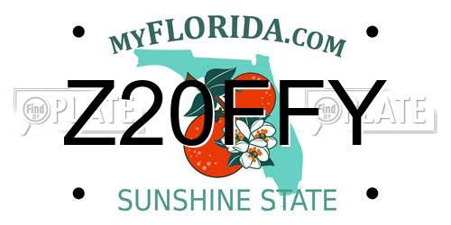 Z20FFY Florida License Plate