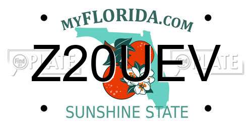 Z20UEV Florida License Plate