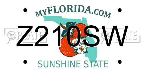Z210SW Florida License Plate