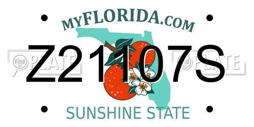Z21107S Florida License Plate