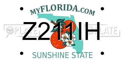 Z211IH Florida License Plate