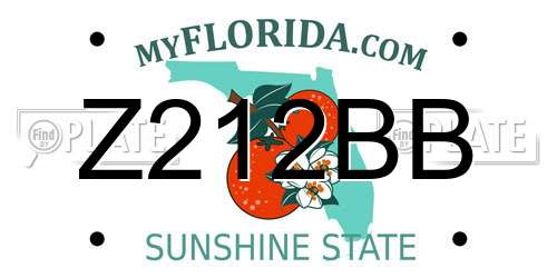 Z212BB Florida License Plate