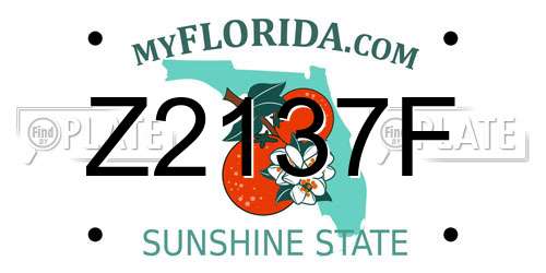 Z2137F Florida License Plate