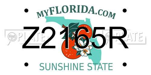 Z2165R Florida License Plate
