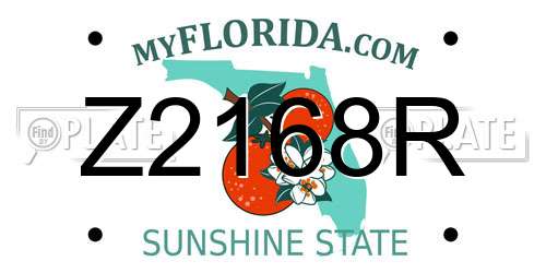 Z2168R Florida License Plate