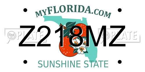 Z218MZ Florida License Plate