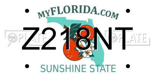 Z218NT Florida License Plate