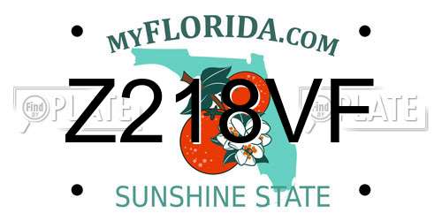 Z218VF Florida License Plate
