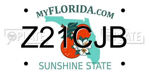 Z21CJB Florida License Plate