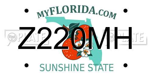 Z220MH Florida License Plate