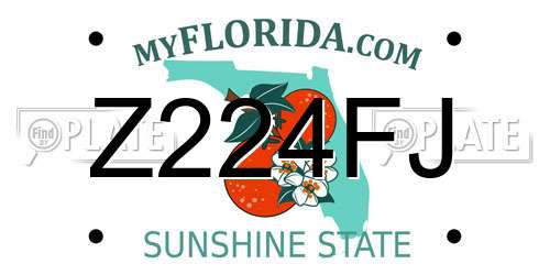 Z224FJ Florida License Plate