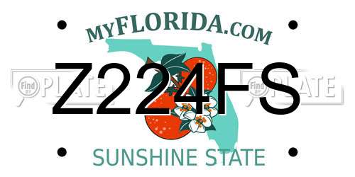 Z224FS Florida License Plate