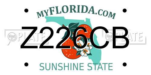 Z226CB Florida License Plate