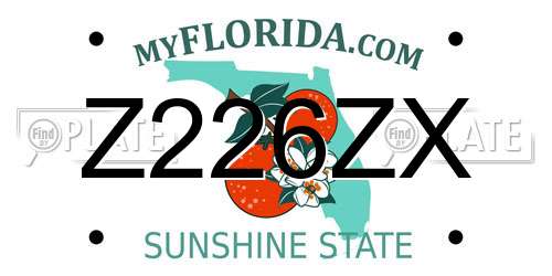 Z226ZX Florida License Plate