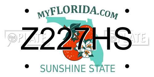 Z227HS Florida License Plate