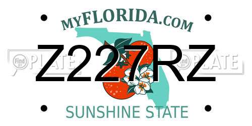 Z227RZ Florida License Plate