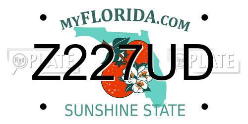 Z227UD Florida License Plate