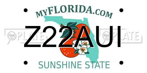 Z22AUI Florida License Plate