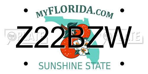 Z22BZW Florida License Plate