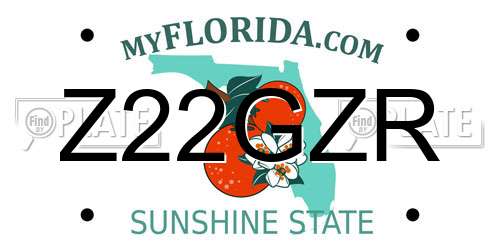 Z22GZR Florida License Plate
