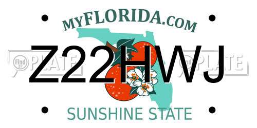 Z22HWJ Florida License Plate