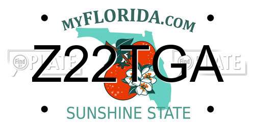 Z22TGA Florida License Plate