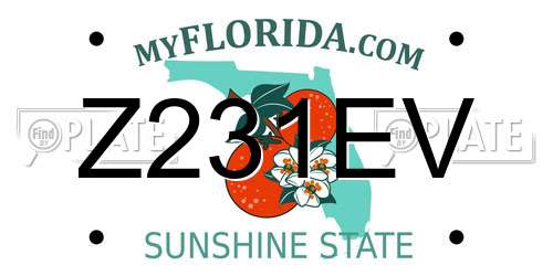 Z231EV Florida License Plate