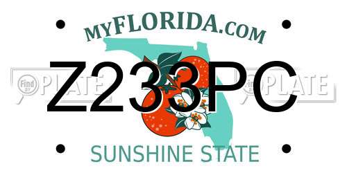 Z233PC Florida License Plate
