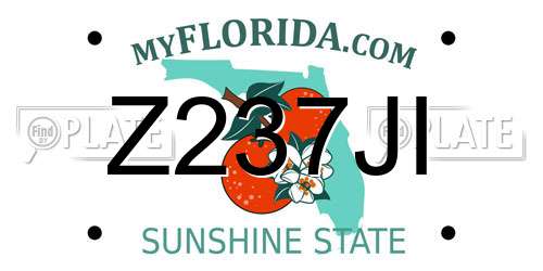 Z237JI Florida License Plate