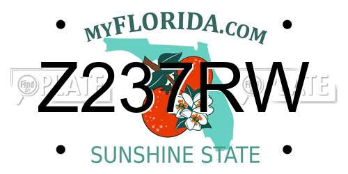 Z237RW Florida License Plate