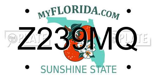 Z239MQ Florida License Plate