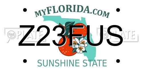 Z23FUS Florida License Plate