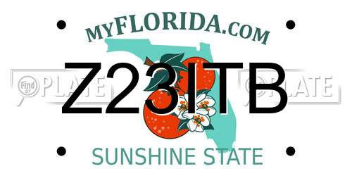 Z23ITB Florida License Plate