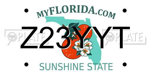 Z23YYT Florida License Plate