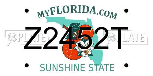 Z2452T Florida License Plate