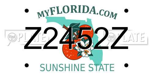 Z2452Z Florida License Plate