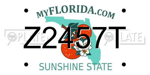 Z2457T Florida License Plate