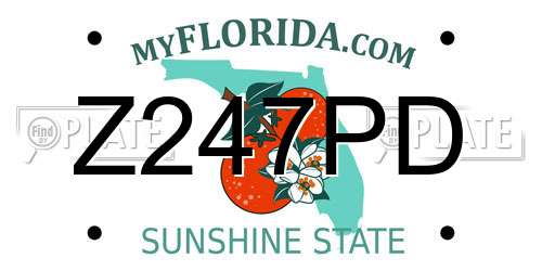 Z247PD Florida License Plate