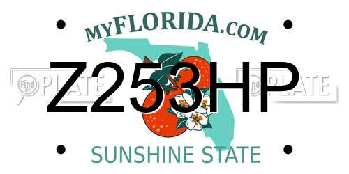 Z253HP Florida License Plate