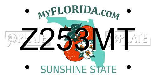 Z253MT Florida License Plate