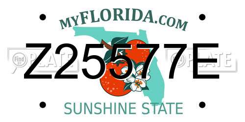 Z25577E Florida License Plate