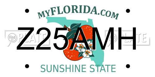 Z25AMH Florida License Plate